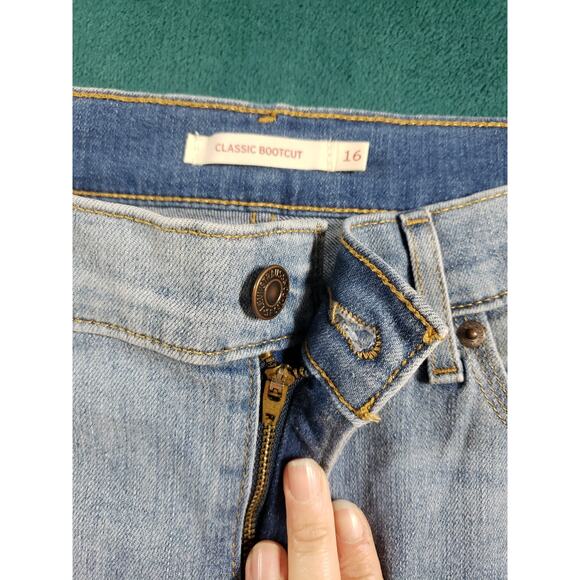 Levis Jeans Size 16 Womens Blue Pants Stretch Denim Mid Rise Classic Bootcut NWT - Picture 6 of 16